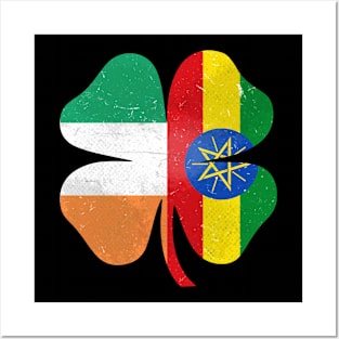 Ethiopian Irish Shamrock Ethiopia Ireland St. Patrick's Day Posters and Art